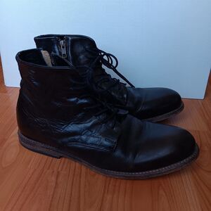 Freebird Campbell Dark Brown Side-Zip Lace-Up Boots Mens US 10 Grunge Hipster